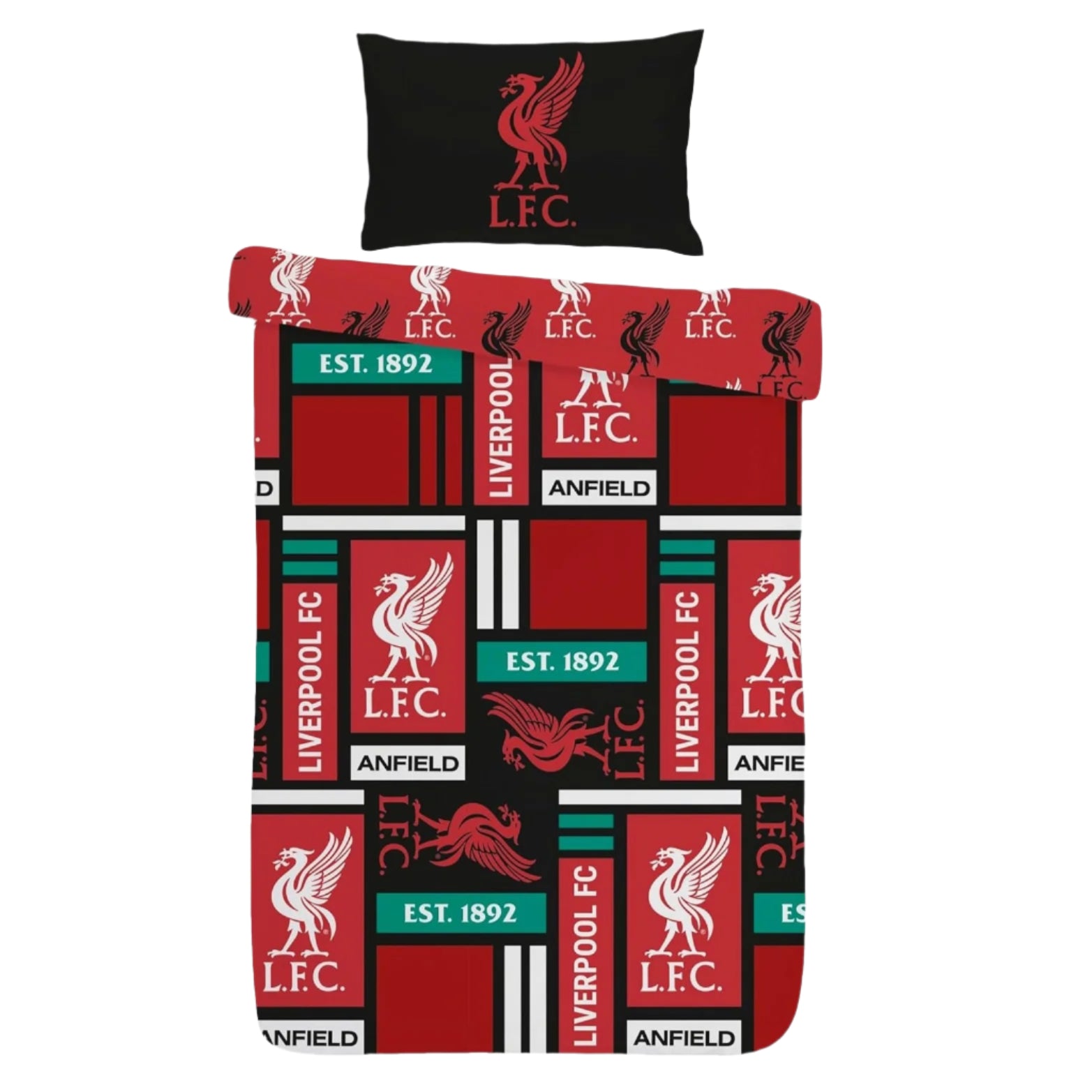 liverpool fc block single duvet cover set